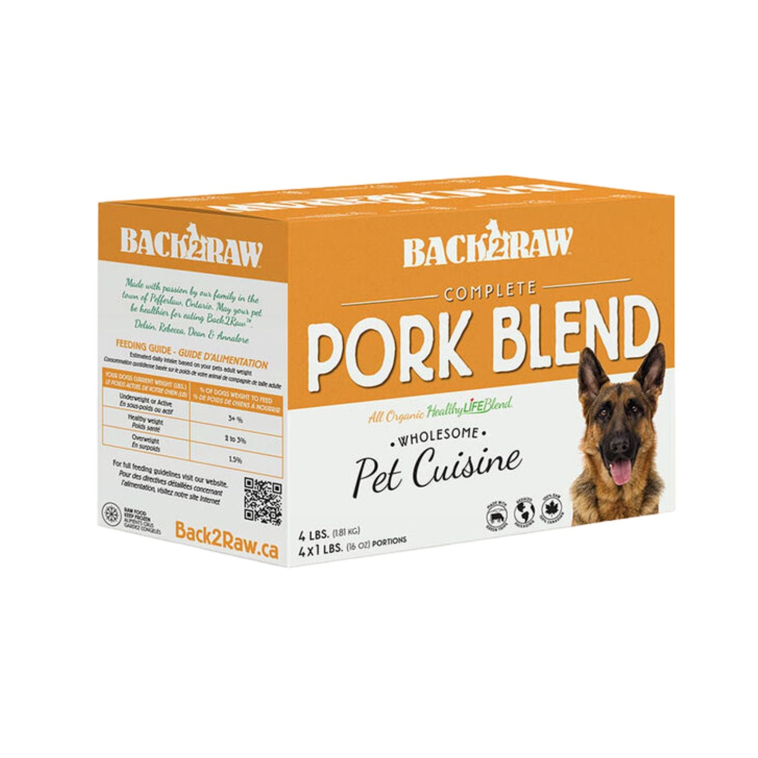 Back2Raw Dog Complete Pork Blend 3 x 4/1lb