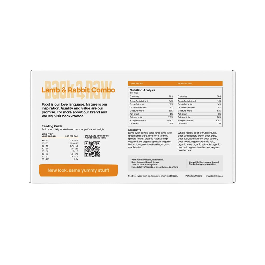 Back2Raw Dog Complete Combo Lamb / Rabbit Blend 12/1lb