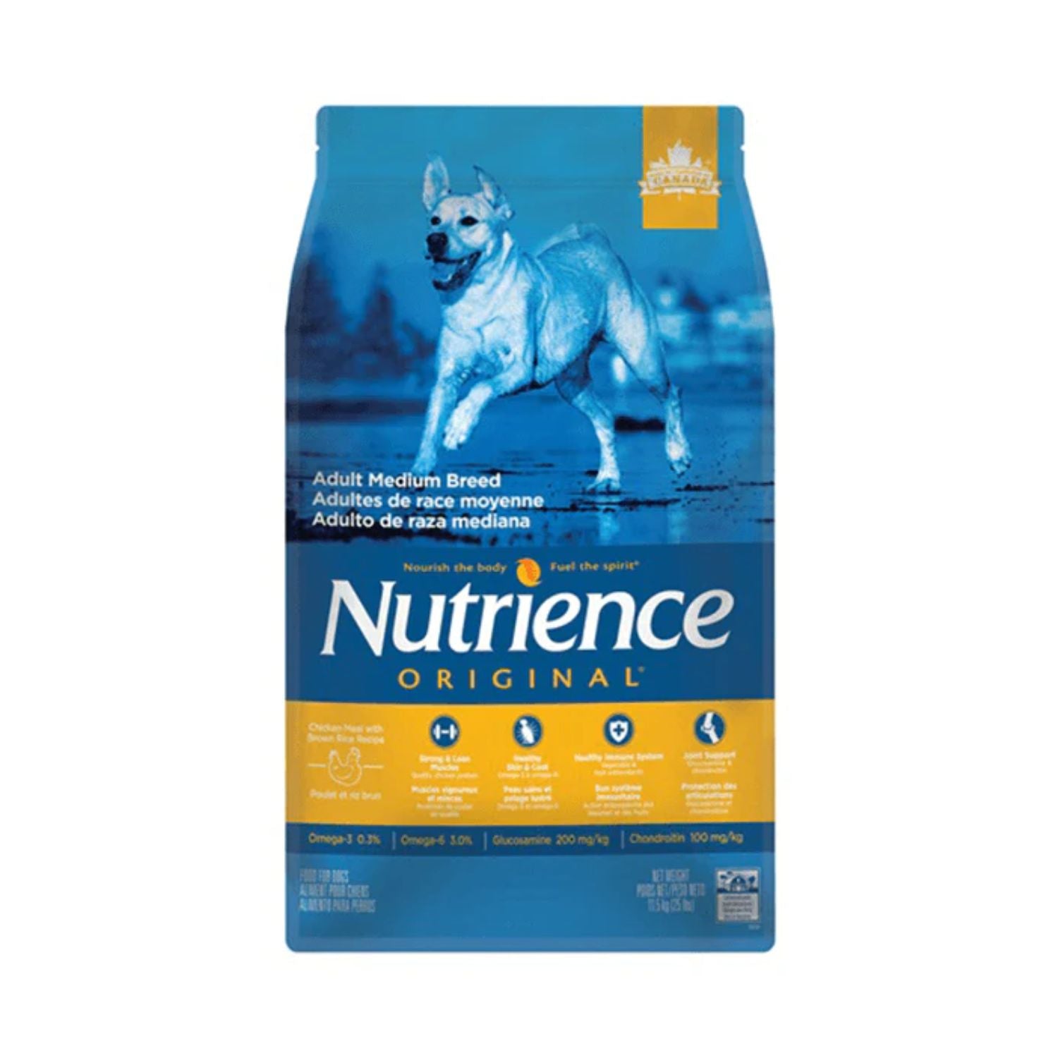 Nutrience Original Adult Medium Breed - Chicken Meal with Brown Rice Recipe - 11.5 kg
