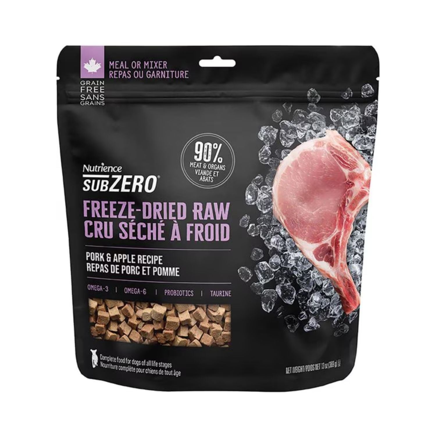 Nutrience SubZero Freeze-Dried Raw Dog Food - Pork & Apple Recipe - 369 g