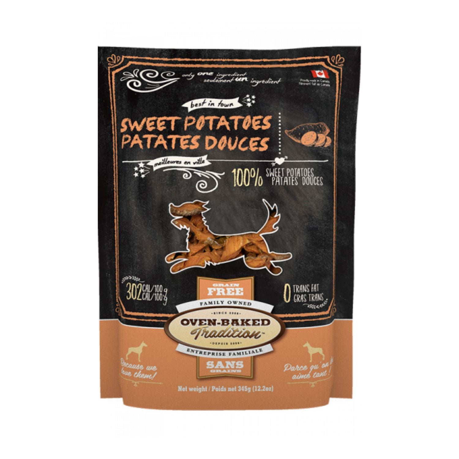 OB Tradition Dog GF Treat Sweet potato 12.2 oz